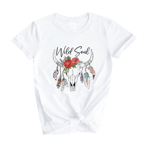 Wild Soul Cow Skull Short Sleeve T-Shirt
